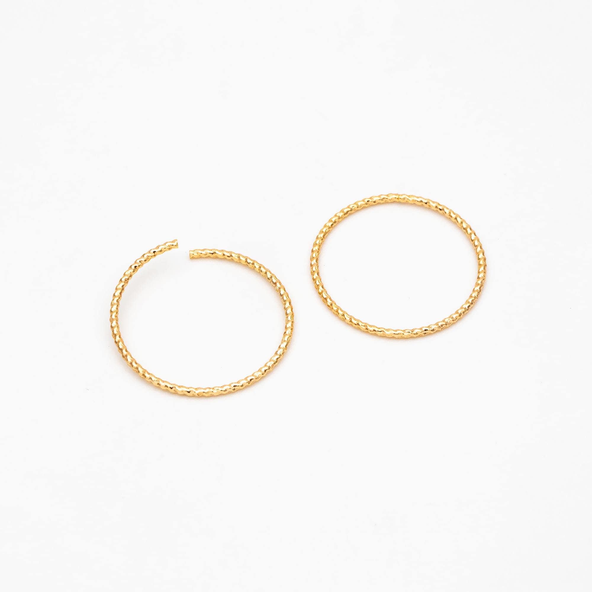 20pcs Gold Round Link Charm Connectors 20mm, Real Gold plated Brass Open Ring Loops, Geometric Hoop Circle Pendants (GB-388)